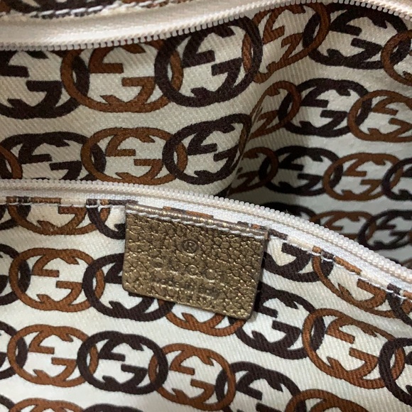 Authentic Gucci monogram top zip tote bag